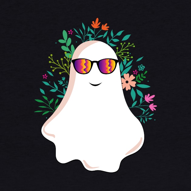 Ghost with flowers floral soul halloween :cool ghost summer by mezy